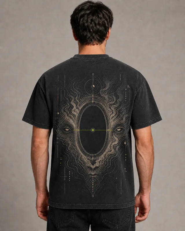 Digital concept mockup for The Witness Array shirt, shown for design review only