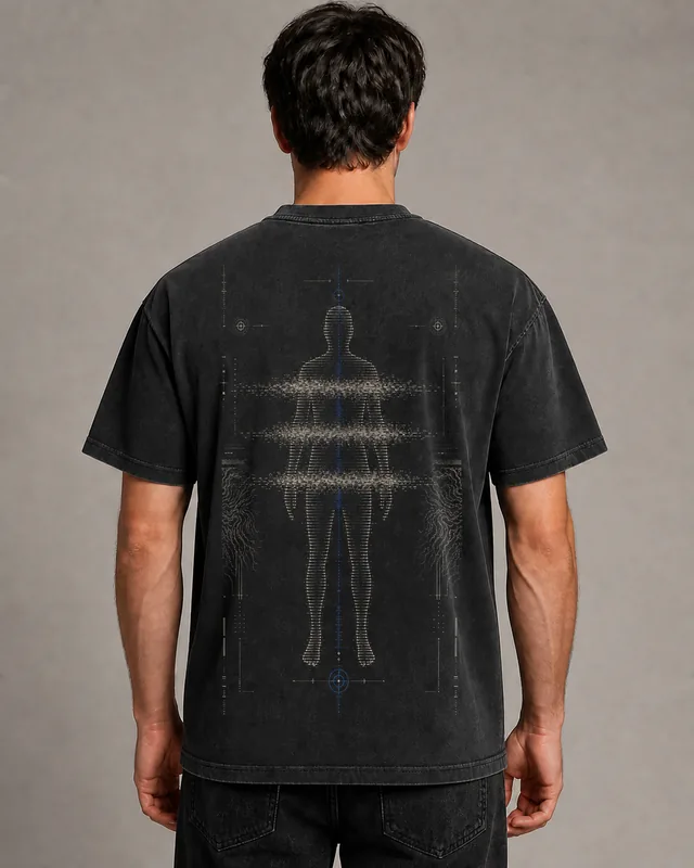Digital concept mockup for The Quiet Signal shirt, shown for design review only