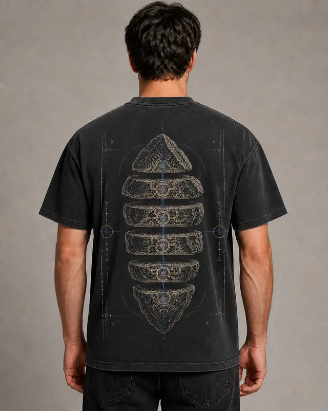 Digital concept mockup for The Impossible Specimen shirt, shown for design review only